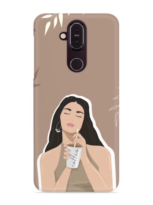 Girl With Coffee Snap Case for Nokia 7.1 Zapvi