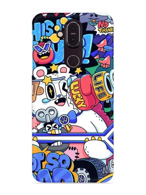 Universal Doodle Snap Case for Nokia 7.1 Zapvi