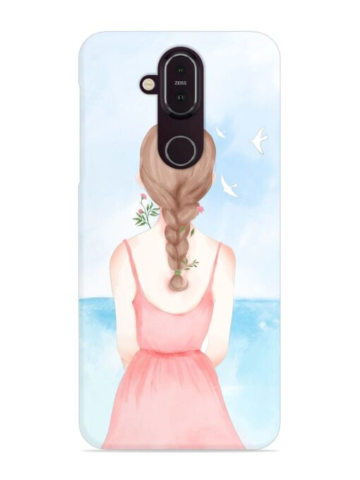 Watercolor Girl Vector Snap Case for Nokia 7.1 Zapvi