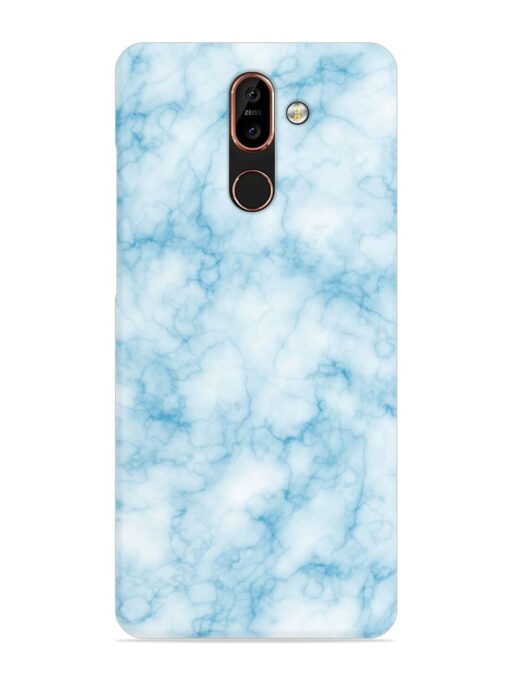 Blue White Natural Marble Snap Case for Nokia 7 Plus Zapvi