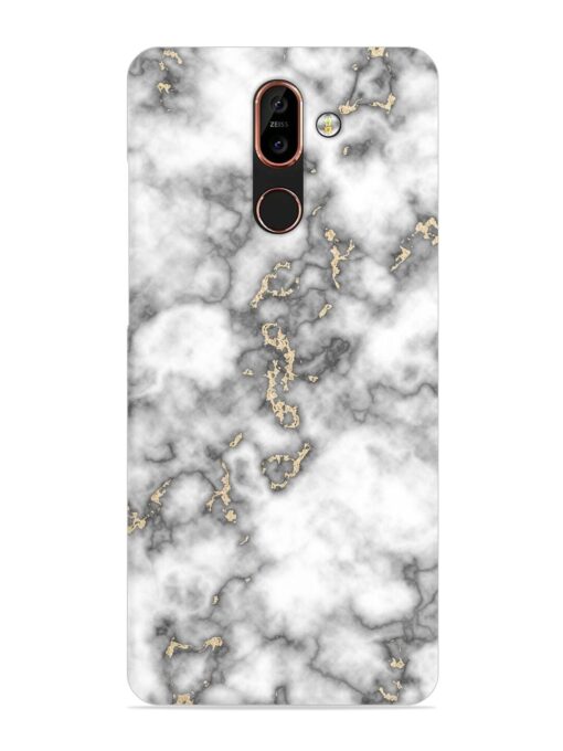 Gray And Gold Marble Snap Case for Nokia 7 Plus Zapvi