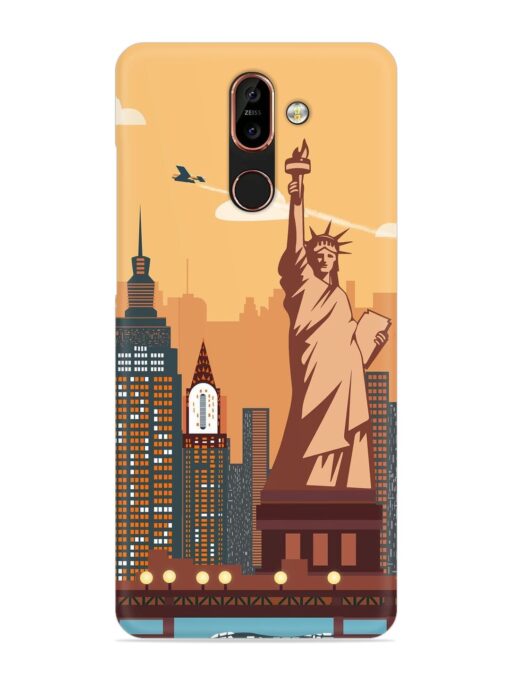 New York Statue Of Liberty Architectural Scenery Snap Case for Nokia 7 Plus Zapvi