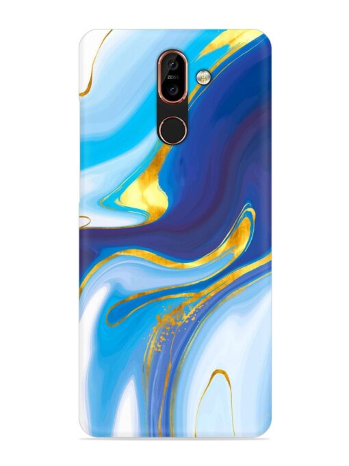 Watercolor Background With Golden Foil Snap Case for Nokia 7 Plus Zapvi