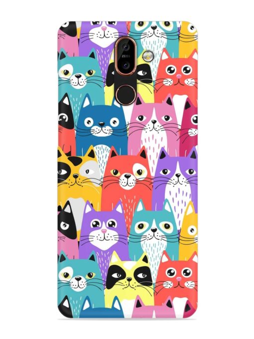 Funny Cartoon Cats Snap Case for Nokia 7 Plus Zapvi