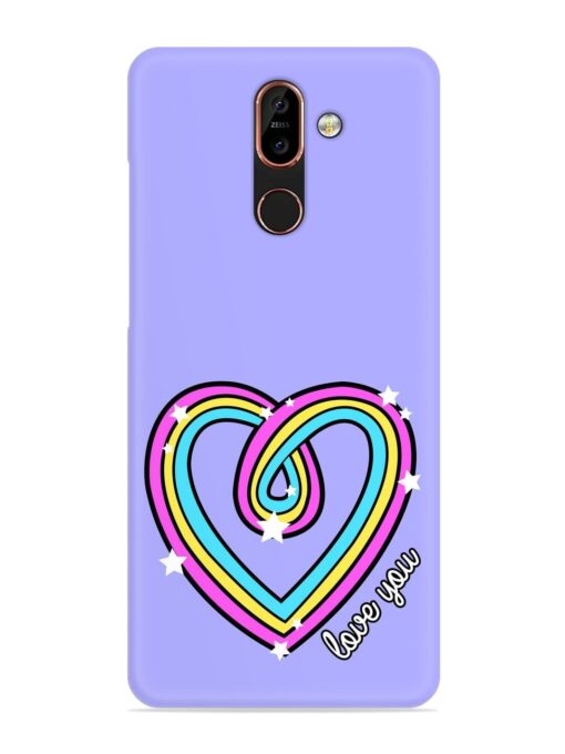 Colorful Rainbow Heart Snap Case for Nokia 7 Plus Zapvi