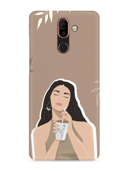 Girl With Coffee Snap Case for Nokia 7 Plus Zapvi