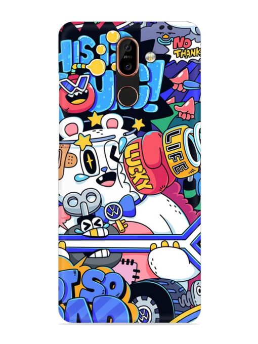 Universal Doodle Snap Case for Nokia 7 Plus Zapvi