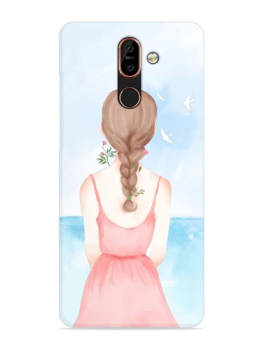 Watercolor Girl Vector Snap Case for Nokia 7 Plus Zapvi