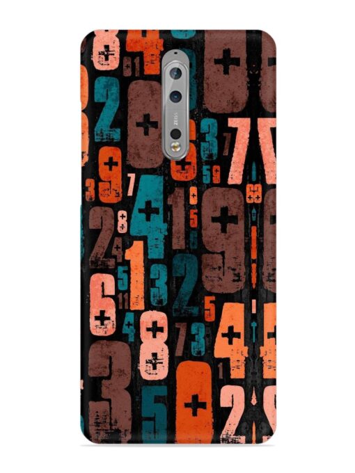 0 To 9 Art Snap Case for Nokia 8 Zapvi