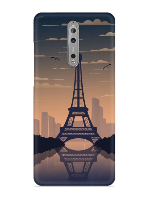 France Paris Eiffel Tower Gradient Snap Case for Nokia 8 Zapvi