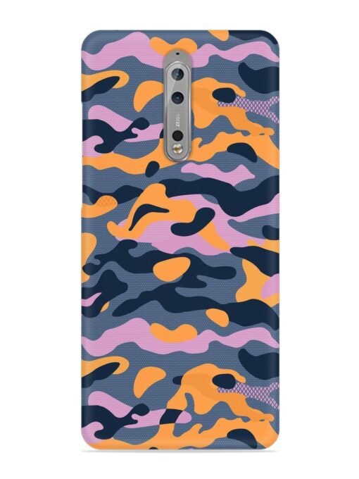 Camouflage Army Military English Orange Art Snap Case for Nokia 8 Zapvi