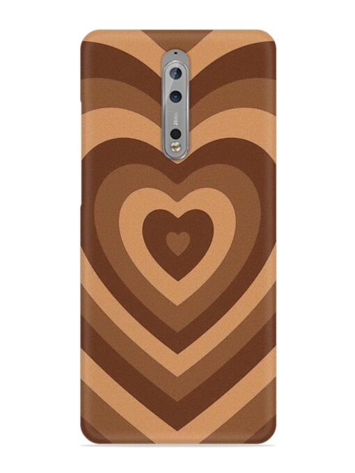 Brown Heart Snap Case for Nokia 8 Zapvi