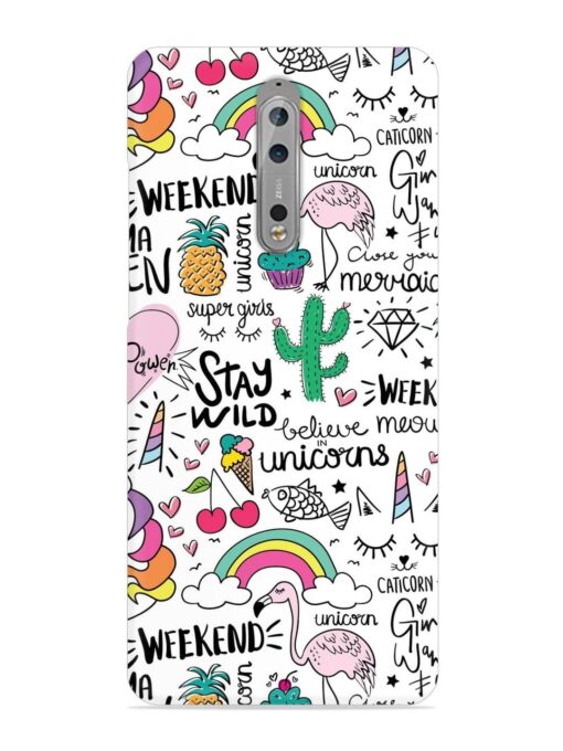 Unicorn Ice Cream Snap Case for Nokia 8 Zapvi