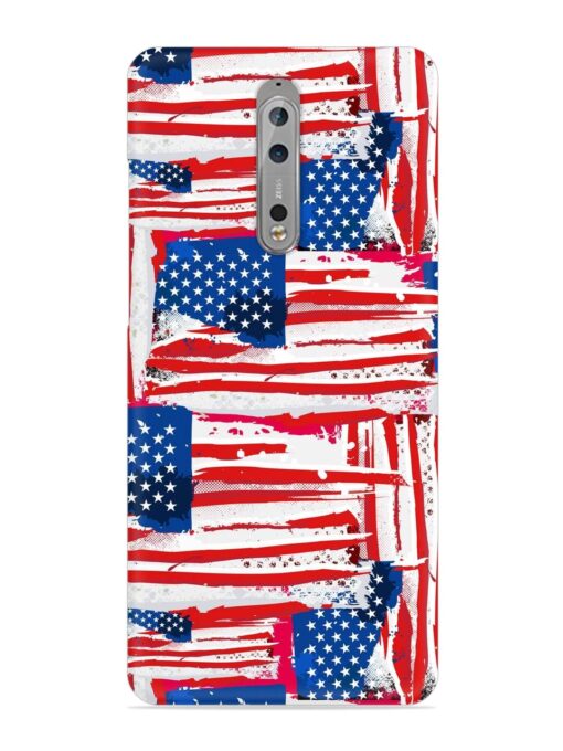 Usa Flag Seamless Snap Case for Nokia 8 Zapvi