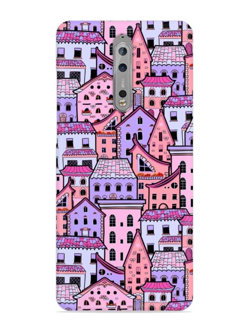 Seamless Pattern Houses Snap Case for Nokia 8 Zapvi