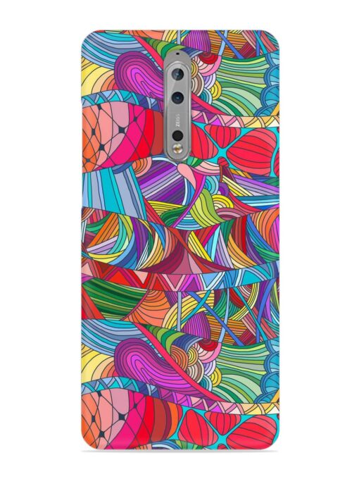 Seamless Patterns Hand Drawn Snap Case for Nokia 8 Zapvi