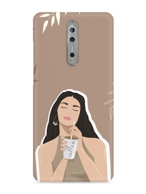 Girl With Coffee Snap Case for Nokia 8 Zapvi