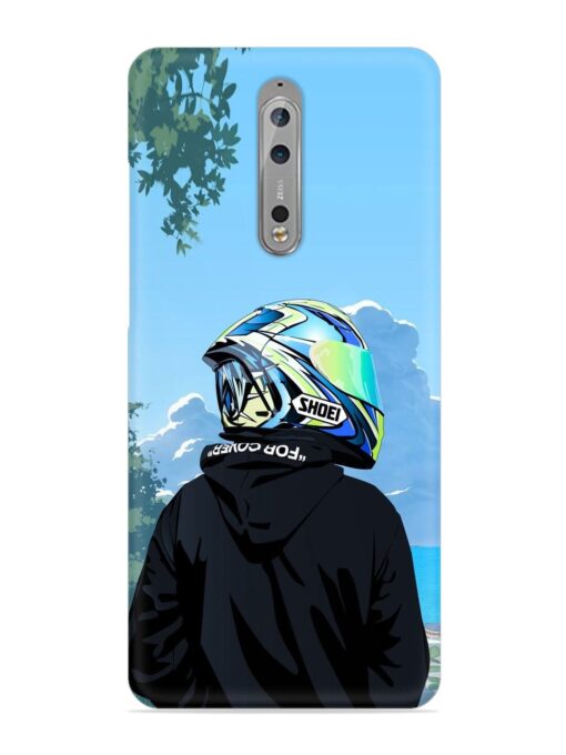 Rider With Helmet Snap Case for Nokia 8 Zapvi