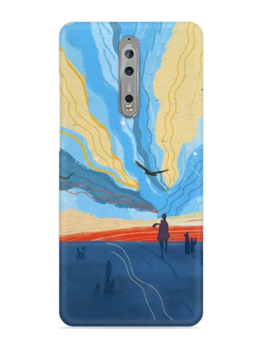 Minimal Abstract Landscape Snap Case for Nokia 8 Zapvi