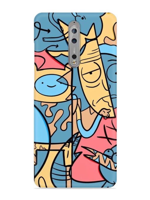 Silly Face Doodle Snap Case for Nokia 8 Zapvi