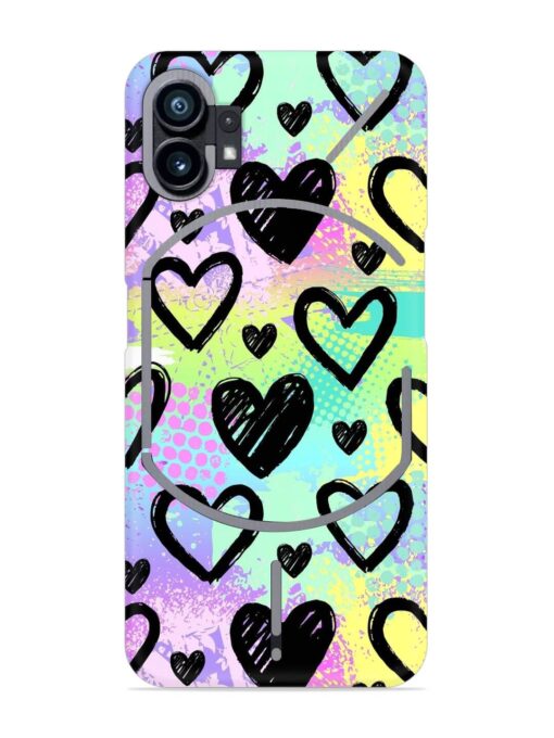 Bright Pattern Hearts Snap Case for Nothing Phone 1 Zapvi