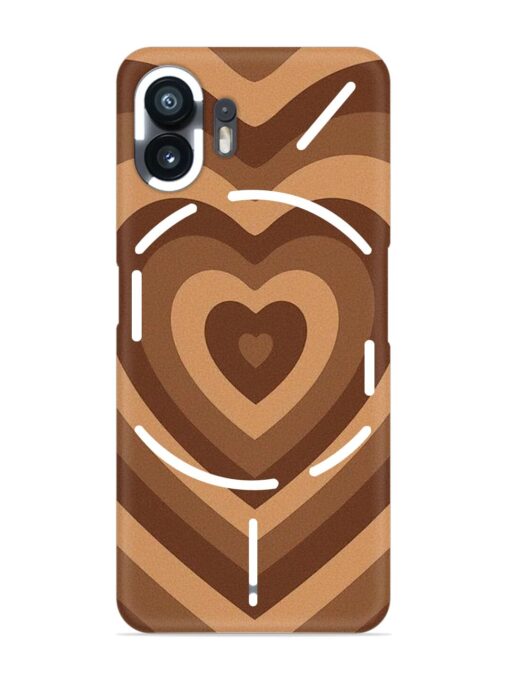 Brown Heart Snap Case for Nothing Phone 2 Zapvi