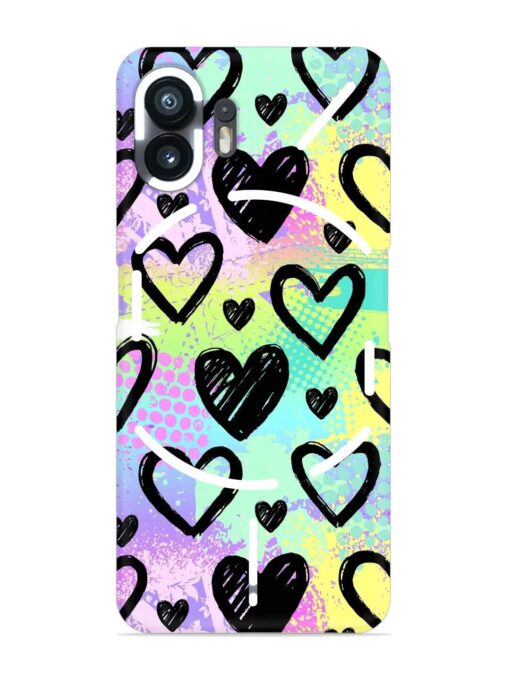 Bright Pattern Hearts Snap Case for Nothing Phone 2 Zapvi