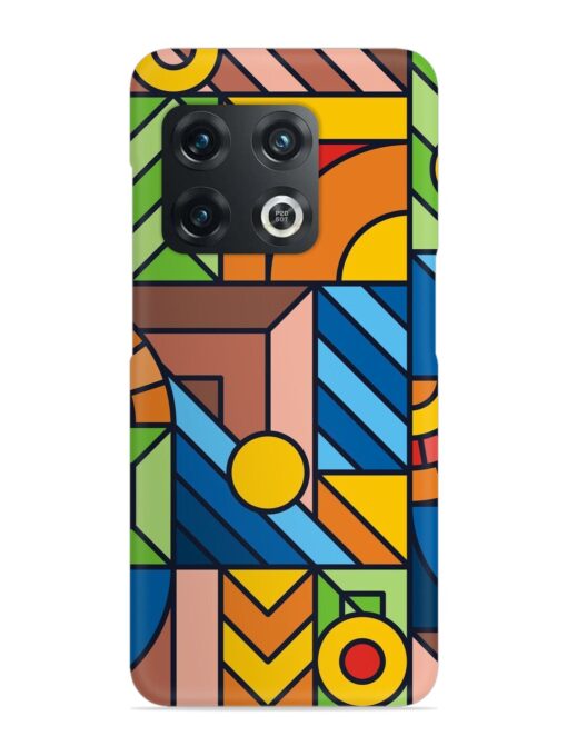 Colorful Geometric Snap Case for Oneplus 10 Pro (5G) Zapvi