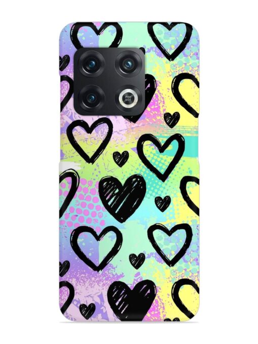 Bright Pattern Hearts Snap Case for Oneplus 10 Pro (5G) Zapvi