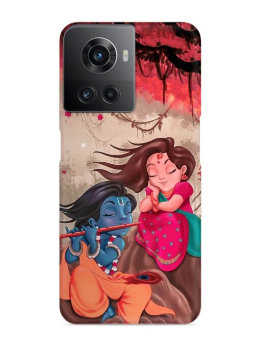 Radhe Krishna Water Art Snap Case for Oneplus 10R (5G) Zapvi