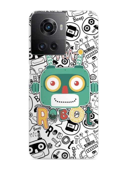 Robot Modern Seamless Pattern Snap Case for Oneplus 10R (5G) Zapvi