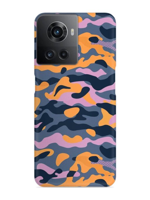 Camouflage Army Military English Orange Art Snap Case for Oneplus 10R (5G) Zapvi