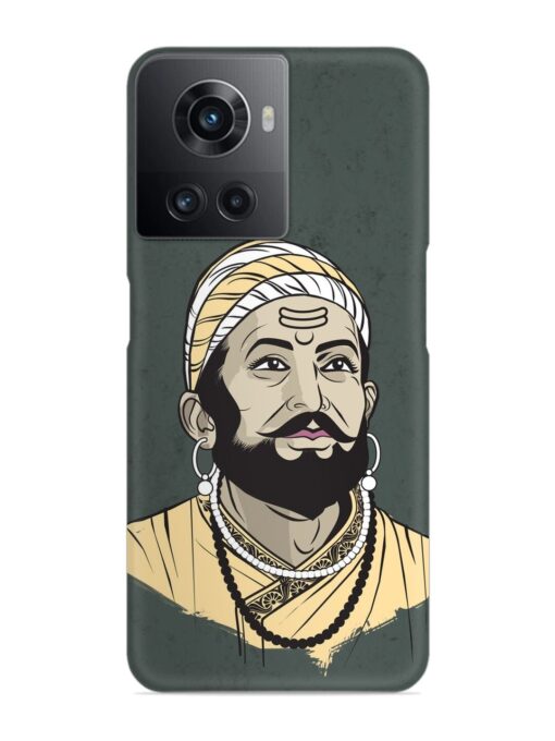 Shivaji Maharaj Vector Art Snap Case for Oneplus 10R (5G) Zapvi