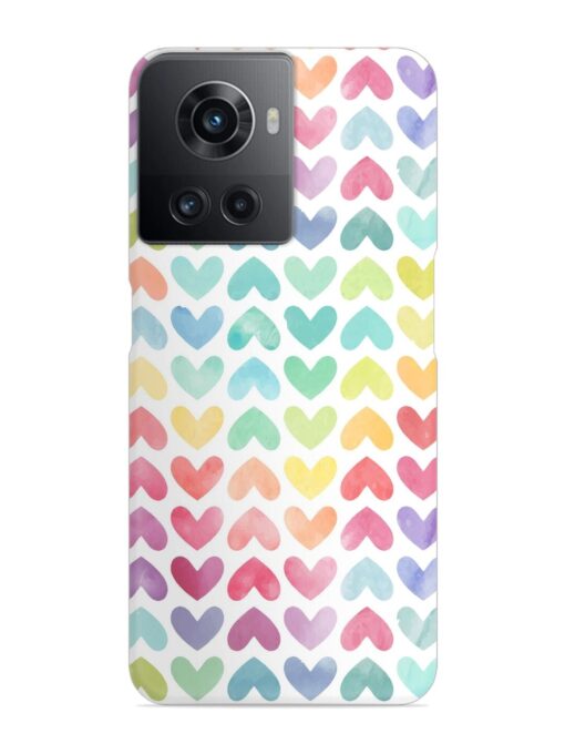 Seamless Colorful Watercolor Snap Case for Oneplus 10R (5G) Zapvi