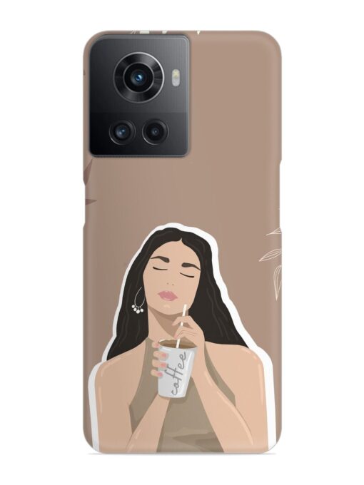 Girl With Coffee Snap Case for Oneplus 10R (5G) Zapvi