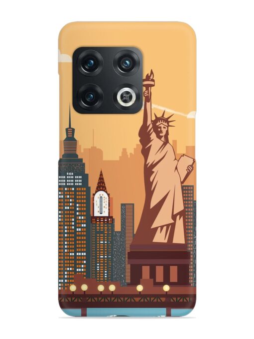 New York Statue Of Liberty Architectural Scenery Snap Case for Oneplus 10T (5G) Zapvi