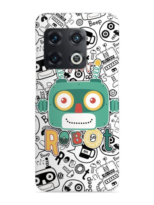 Robot Modern Seamless Pattern Snap Case for Oneplus 10T (5G) Zapvi