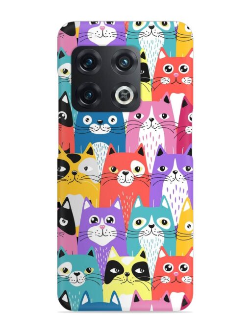 Funny Cartoon Cats Snap Case for Oneplus 10T (5G) Zapvi