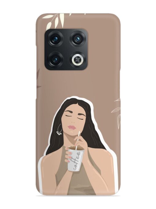 Girl With Coffee Snap Case for Oneplus 10T (5G) Zapvi