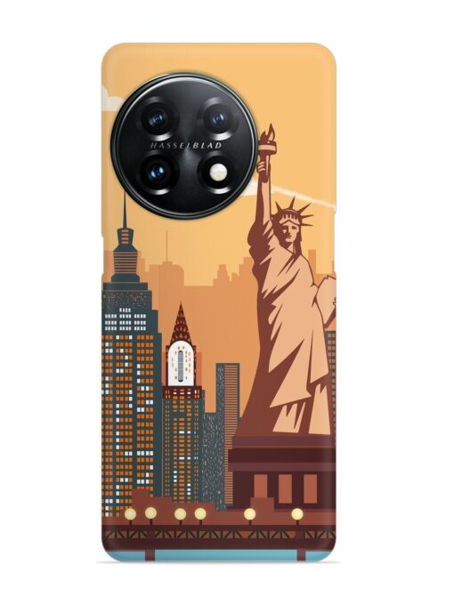 New York Statue Of Liberty Architectural Scenery Snap Case for Oneplus 11 (5G) Zapvi