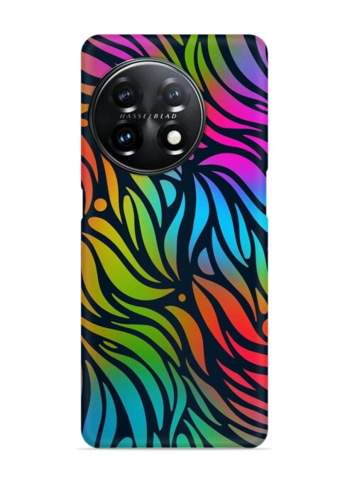 Abstract Leaf Design Snap Case for Oneplus 11R (5G) Zapvi