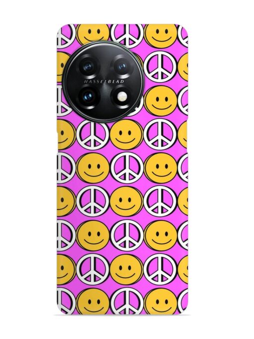 Smiley Face Peace Snap Case for Oneplus 11R (5G) Zapvi