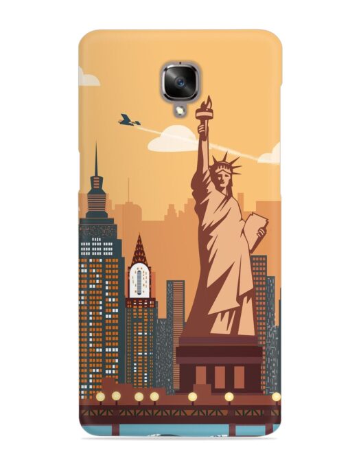 New York Statue Of Liberty Architectural Scenery Snap Case for Oneplus 3T Zapvi