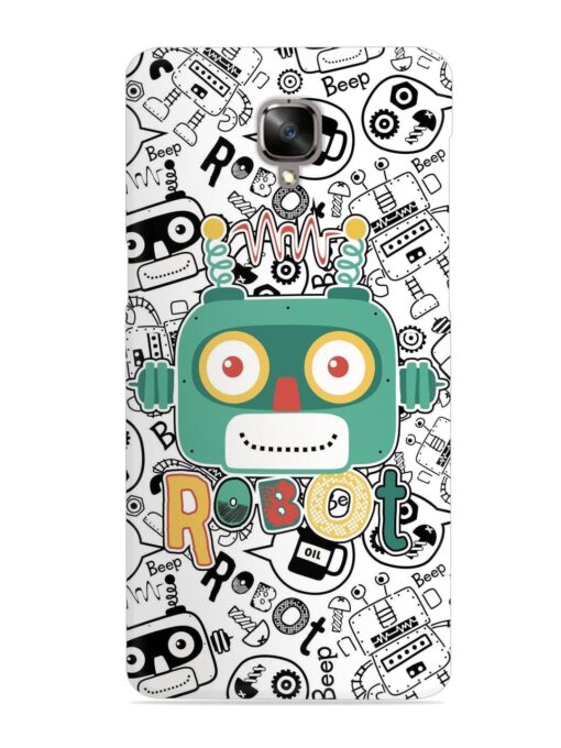 Robot Modern Seamless Pattern Snap Case for Oneplus 3T Zapvi