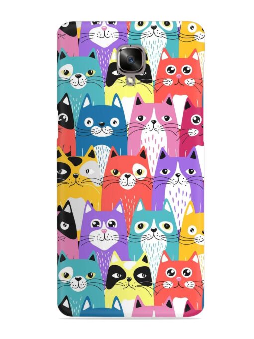 Funny Cartoon Cats Snap Case for Oneplus 3T Zapvi