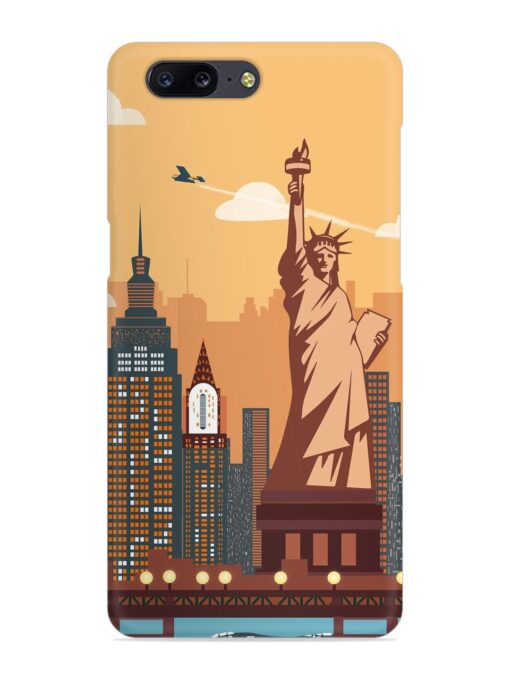 New York Statue Of Liberty Architectural Scenery Snap Case for Oneplus 5 Zapvi