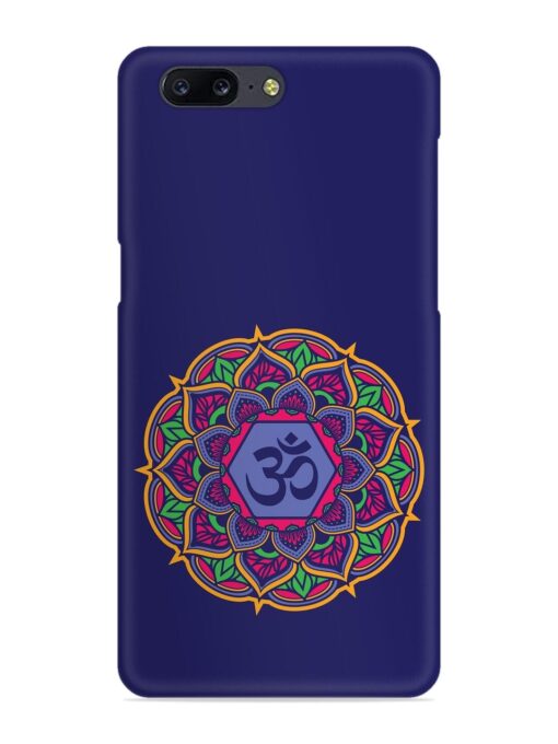 Om Mandala Art Blue Snap Case for Oneplus 5 Zapvi