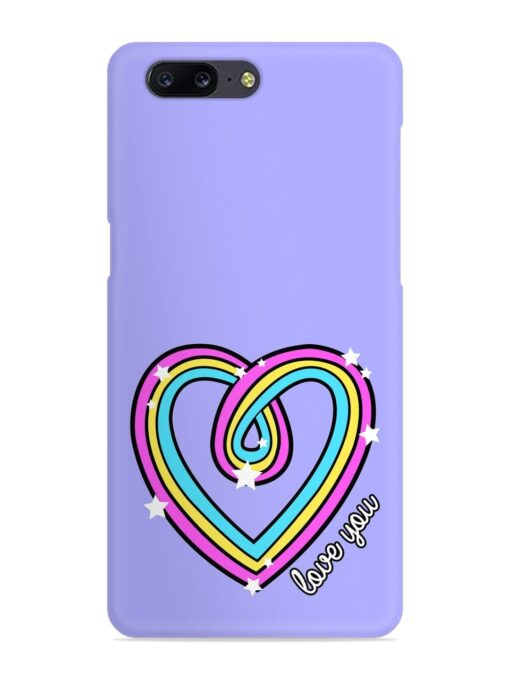 Colorful Rainbow Heart Snap Case for Oneplus 5 Zapvi