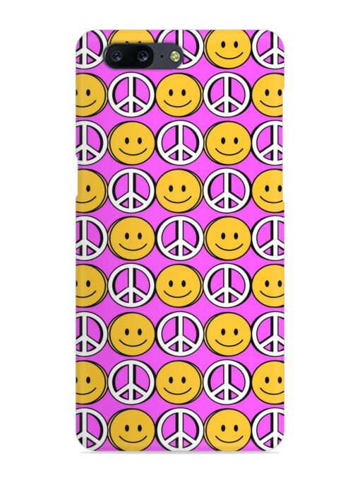 Smiley Face Peace Snap Case for Oneplus 5 Zapvi