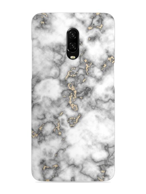 Gray And Gold Marble Snap Case for Oneplus 6T Zapvi